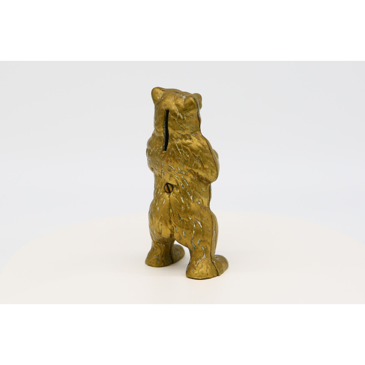 Mealheiro Urso Grizzly em Metal Fundido Vintage (1980)