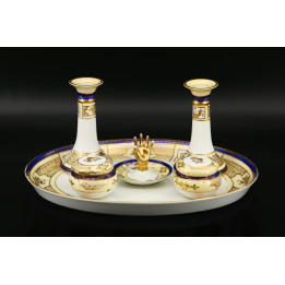 Set de Toilette Noritake Bleu Cobalt et Or (6 pièces)