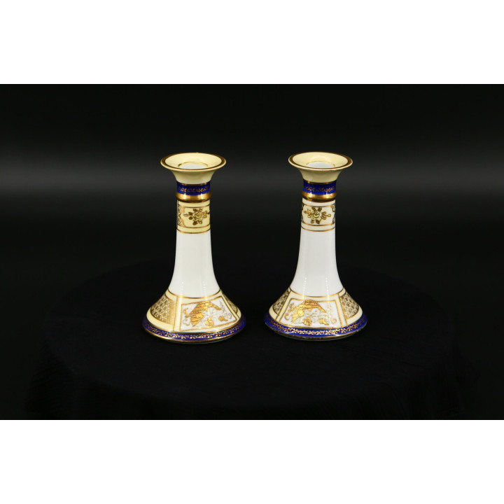 Conjunto de Toucador Noritake Azul Cobalto e Ouro (6 peças)