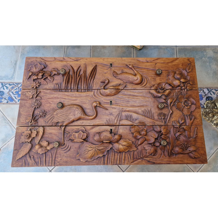 Antieke Handgesneden Ladefronten (1910) — Japonisme