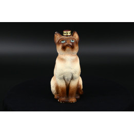 Siamese Cat Miniature Bottle - Spanish Ceramic 1990s