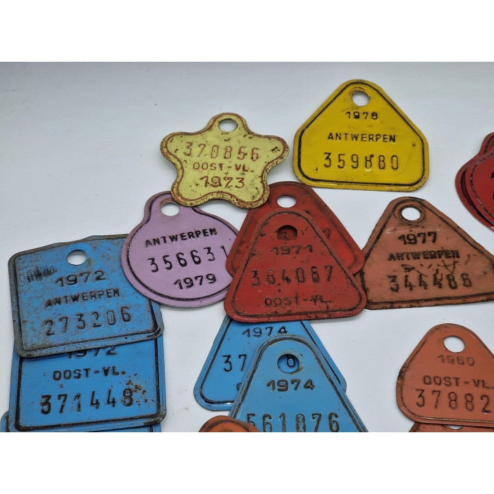 30 Targhe Vintage per Bestiame Belgio (1960-1980) - Smalto