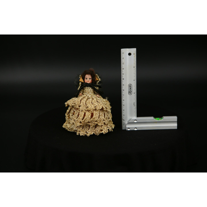 Polvilheira Half-Doll em Porcelana Séc. XIX