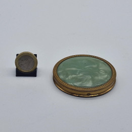 Portacipria Vintage Anni '50 Ottone e Madreperla