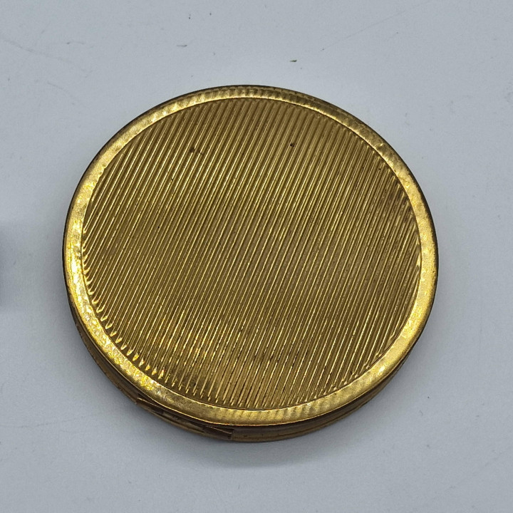 Vintage Poederdoos Jaren 50 Messing & Parelmoer-effect