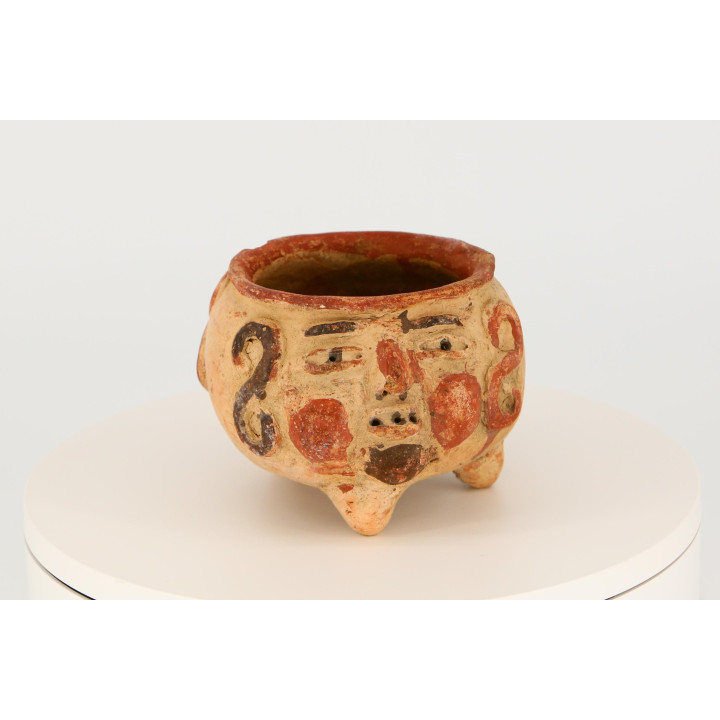 Vaso Tripode in Ceramica Stile Precolombiano - Colombia Anni '80