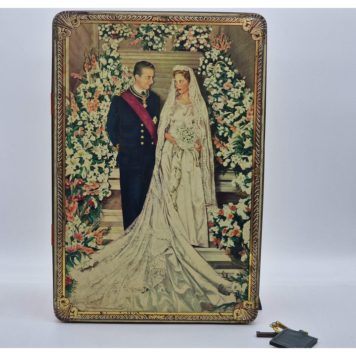 Caixa Litografada Eperons d'Or Casamento Real Belga 1959
