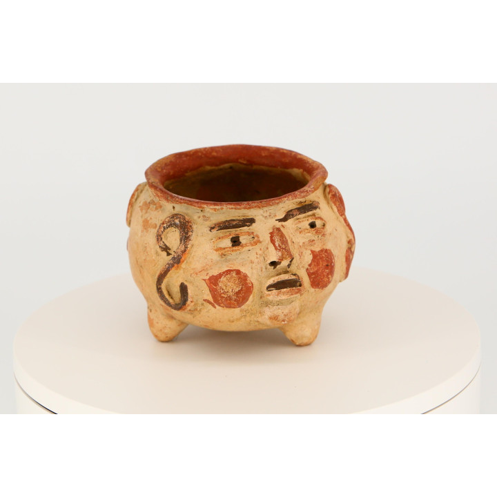 Vaso Tripode in Ceramica Stile Precolombiano - Colombia Anni '80