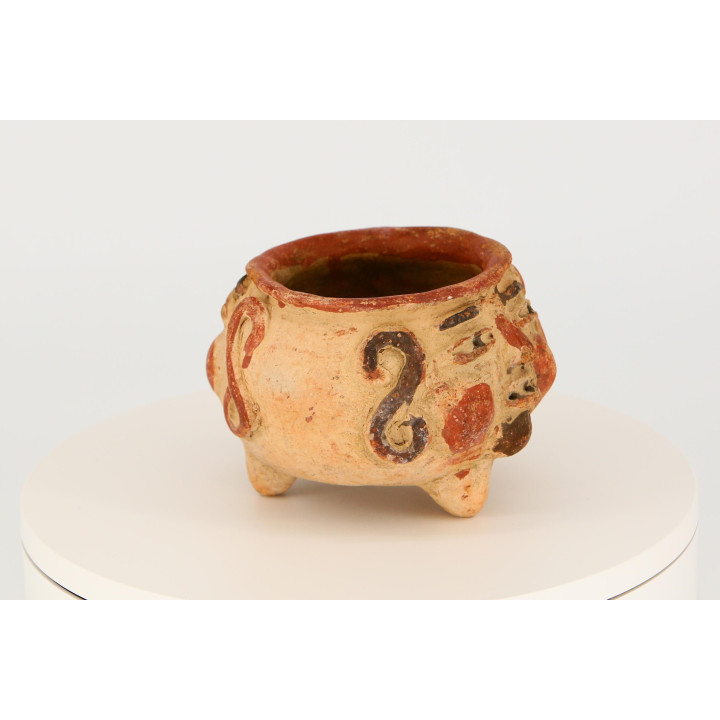 1980s Pre-Columbian Style Tripod Ceramic Vessel - Colombia