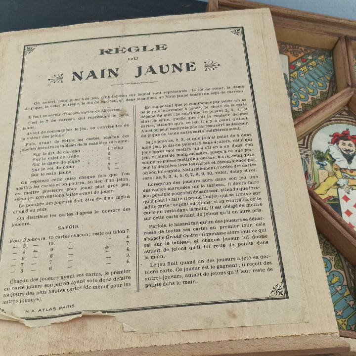 Старинная французская игра Le Nain Jaune N.K. Atlas, ок. 1900