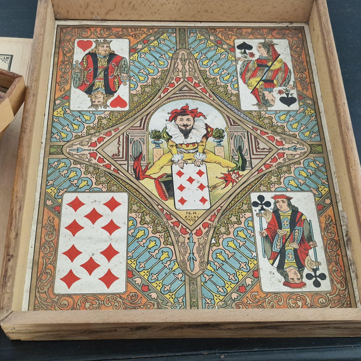 Antikes französisches Spiel Le Nain Jaune N.K. Atlas um 1900