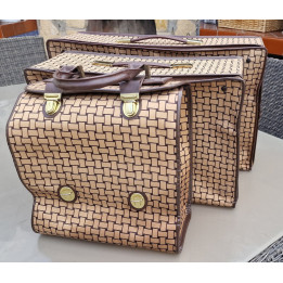 Conjunto de viagem vintage anos 60: 2 malas e bolsa