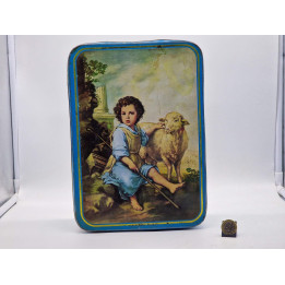 Vintage El Divino Pastor Metal Advertising Tin (1960s)