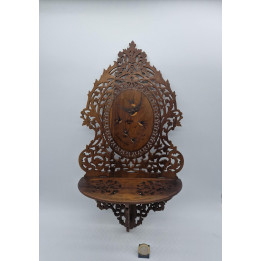 Art Nouveau Wandregal aus Walnussholz um 1900