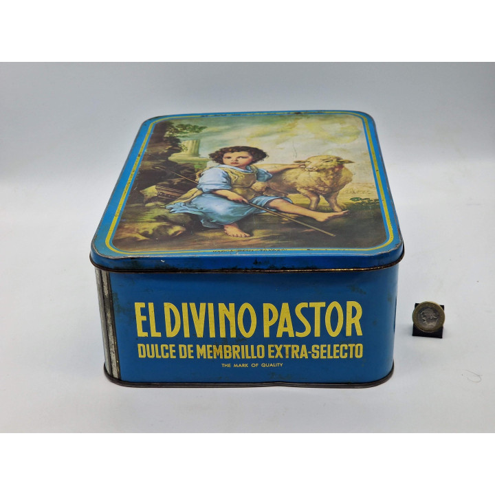 Zabytkowa puszka reklamowa El Divino Pastor (Lata 60.)