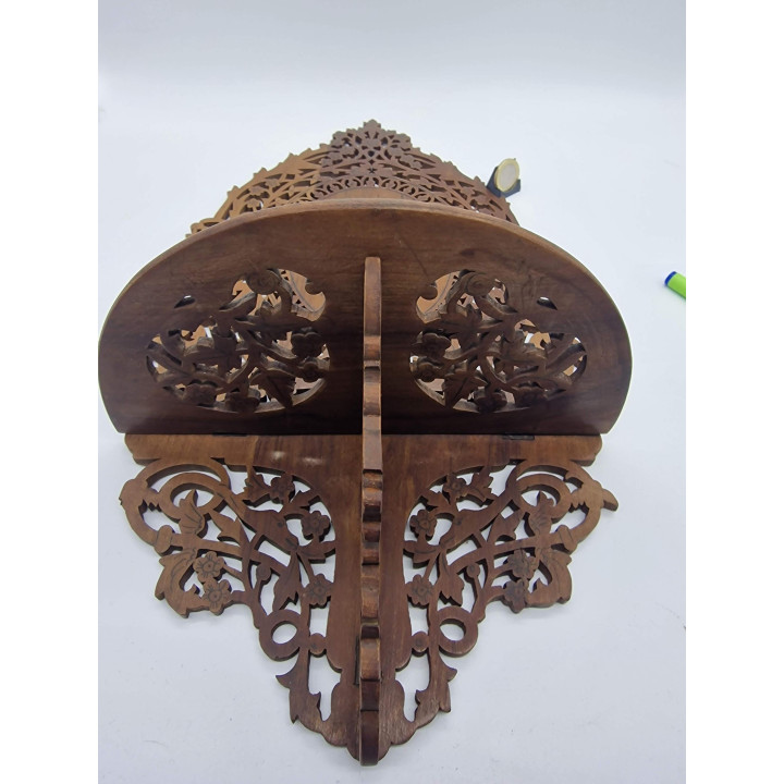 Art Nouveau Wandregal aus Walnussholz um 1900