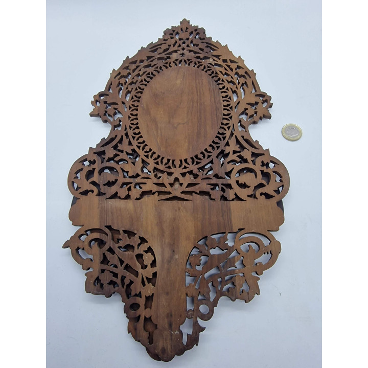 Antique Art Nouveau Walnut Folding Wall Shelf c. 1900