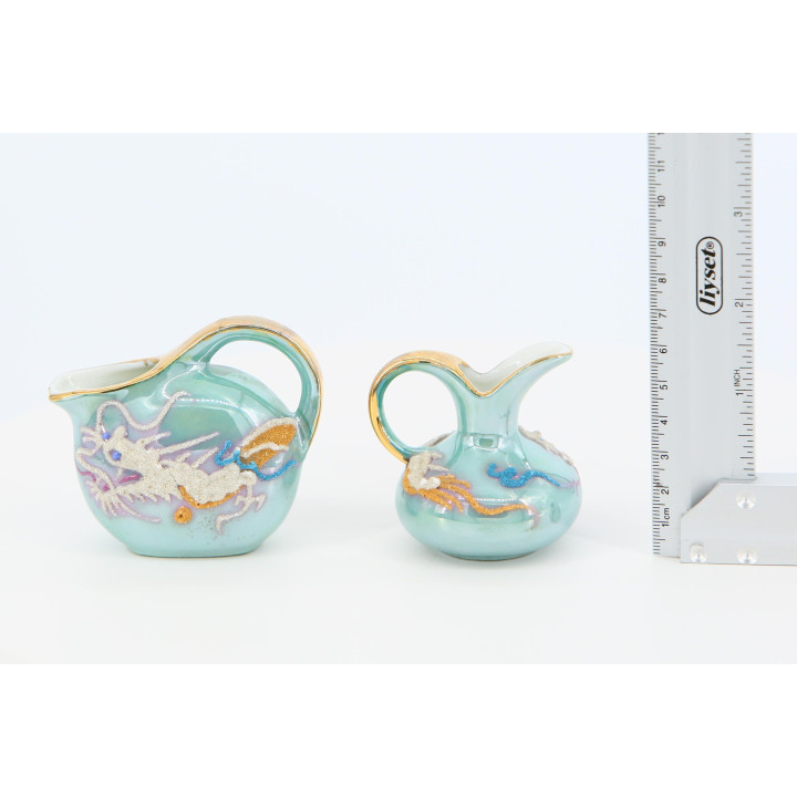 Paire de Mini-Jares Nakasima - Porcelaine Japonaise Moriage 1930