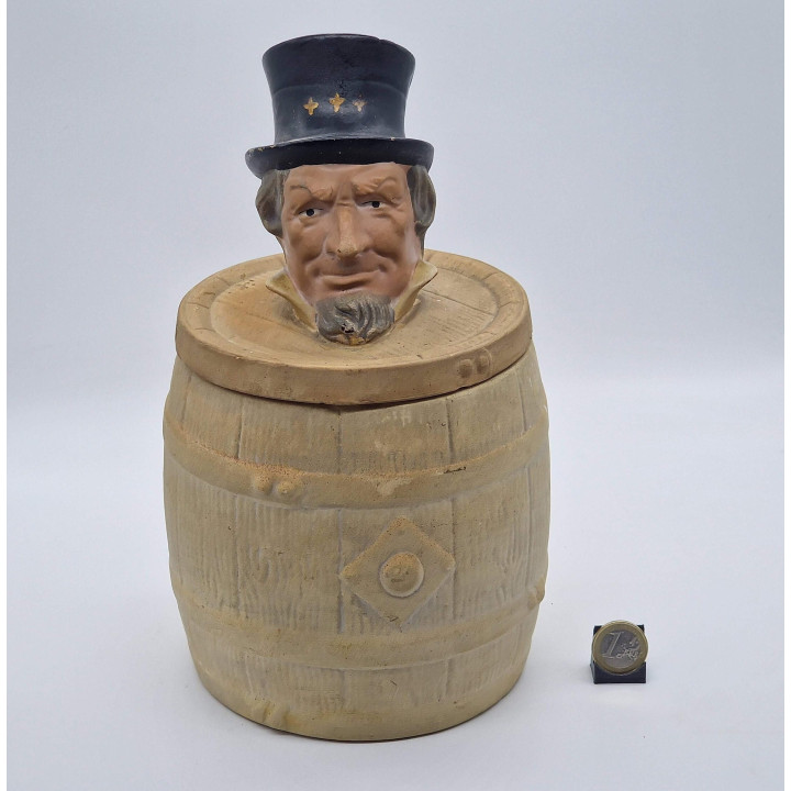 Humidor Antigo Tio Sam (c. 1880) - Cerâmica Americana