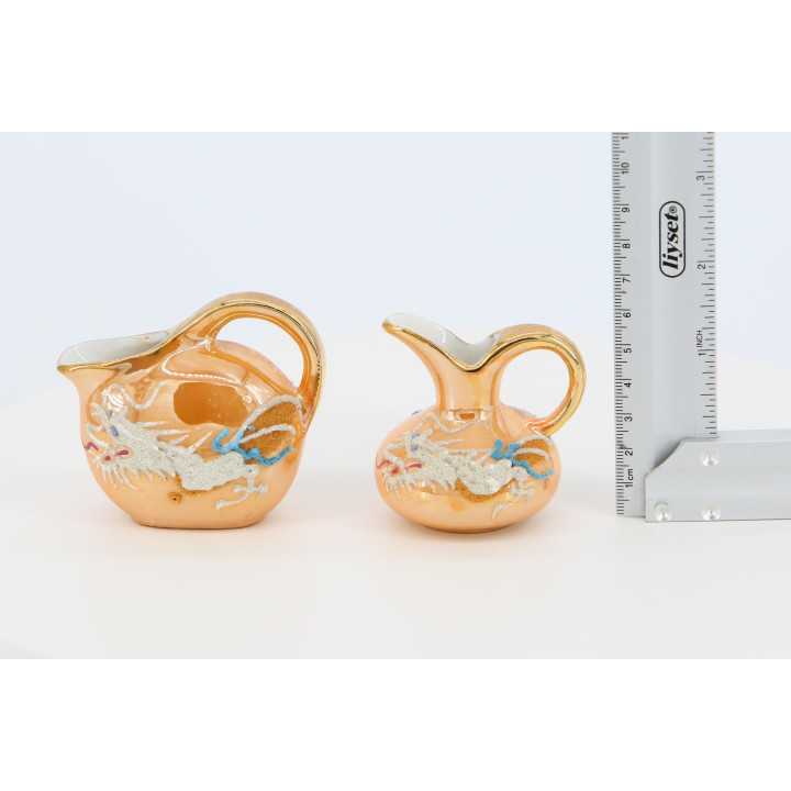Para miniaturowych waz Nakasima Dragonware, Japonia lata 30.