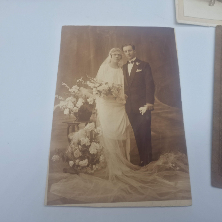 4 foto originali matrimonio 1900-1920, Francia