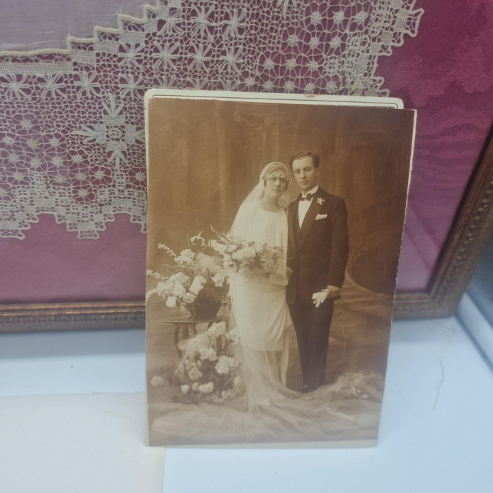 4 fotos originales boda 1900-1920, Francia