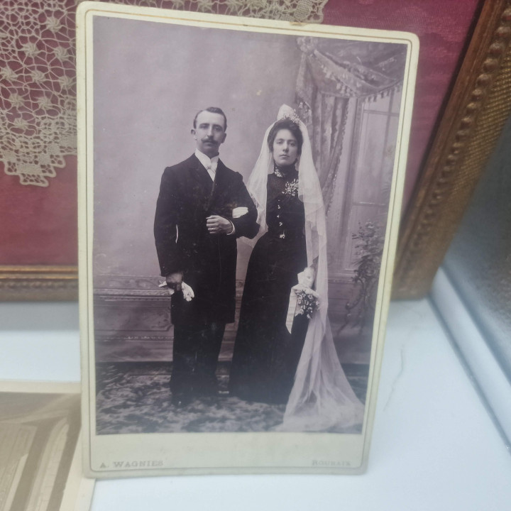 4 photos de mariage anciennes 1900-1920, Roubaix
