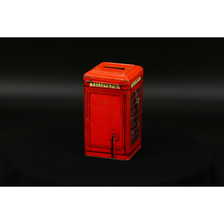 Vintage Ian Logan British Phone Box Tin Money Box 1980s