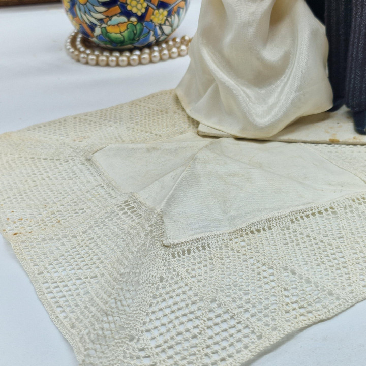 Set Sposi Torta Vintage 1950 - Pizzo e Nastri Seta