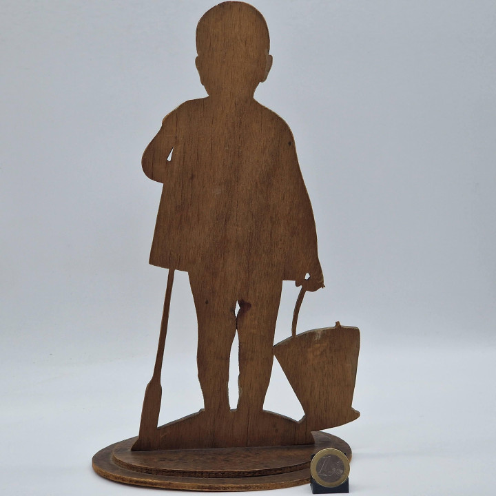 Photosculpture Favari 1928 - Portrait Vintage en Bois