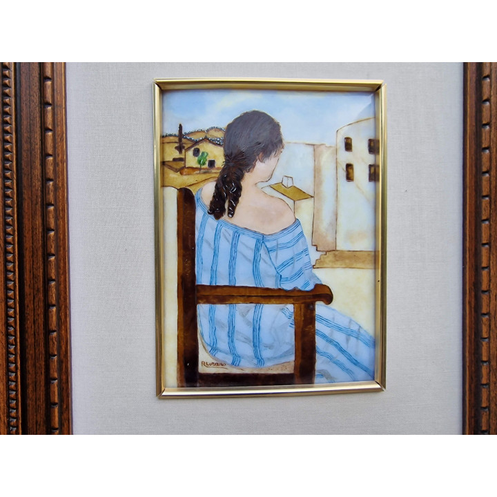 Vintage Emaille-Kunst von R. Lozano - Dalí-Stil