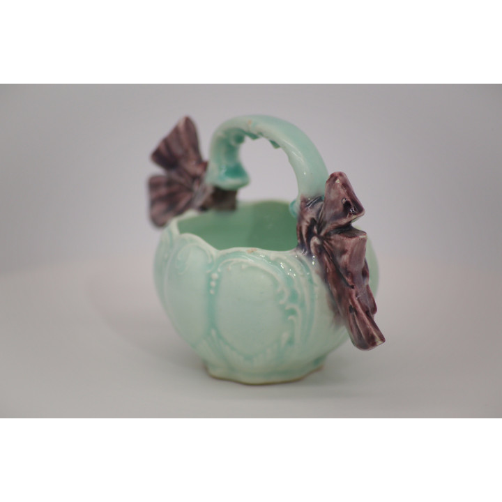 1950s Mid-Century Ceramic Bonbonniere Basket
