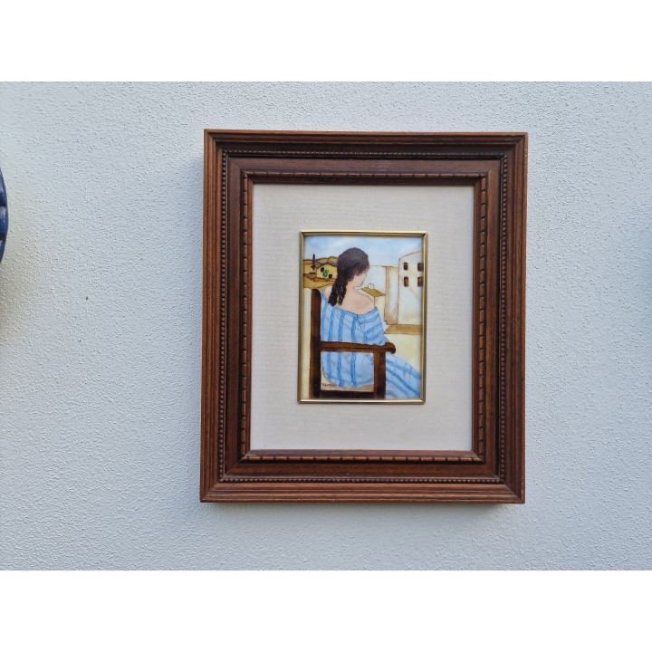 Vintage Emaille-Kunst von R. Lozano - Dalí-Stil