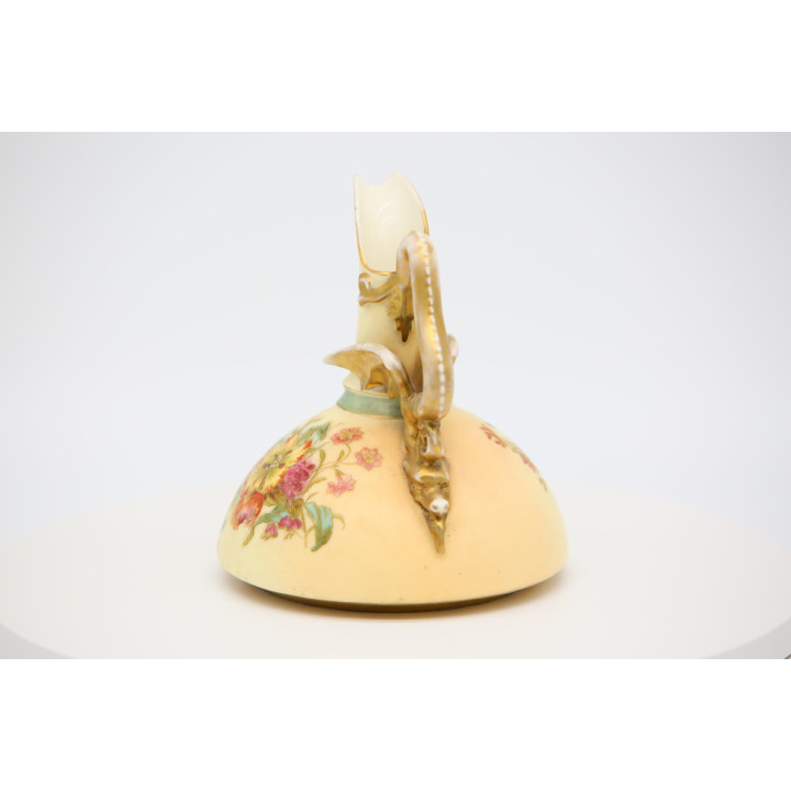 Wiktoriański Dzban z Uchwytem Smokiem - XIX w. Porcelana