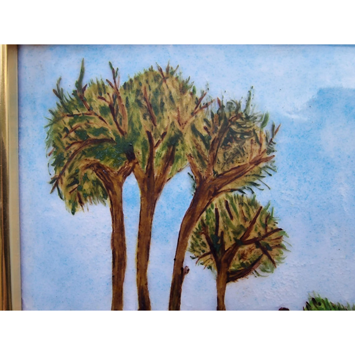 Pintura em Esmalte R. Lozano - Paisagem Naïf Francesa