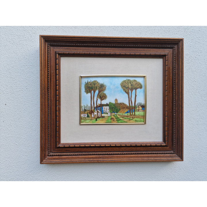 Pintura em Esmalte R. Lozano - Paisagem Naïf Francesa