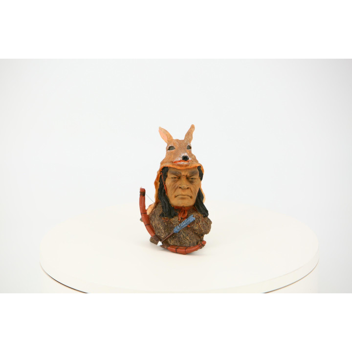 Native American Warrior Bust - 1990s Southwest Decor