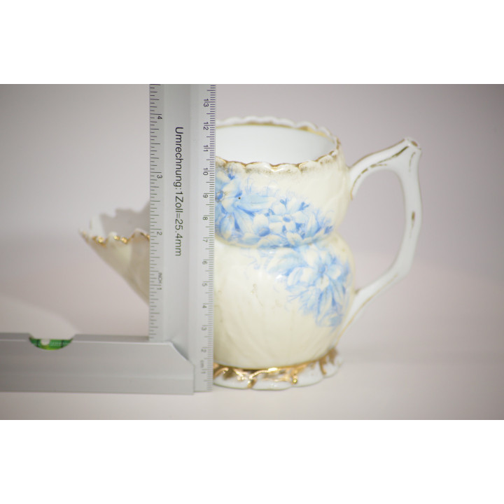 Vintage Porseleinen Scheermok - Floraal & Goud