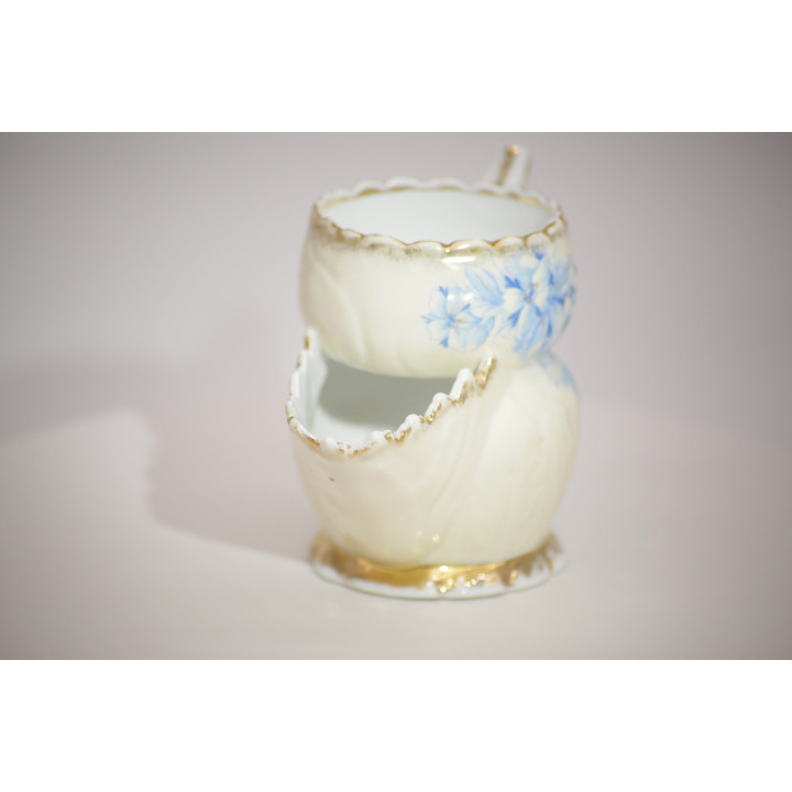 Vintage Rasierschüssel aus Porzellan - Floral & Gold
