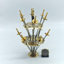Vintage Toledo Damascene Cocktail Pick Set - 12 Pieces