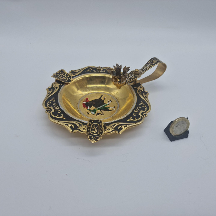 Vintage Toledo Damaszener Aschenbecher Stierkampf 1950