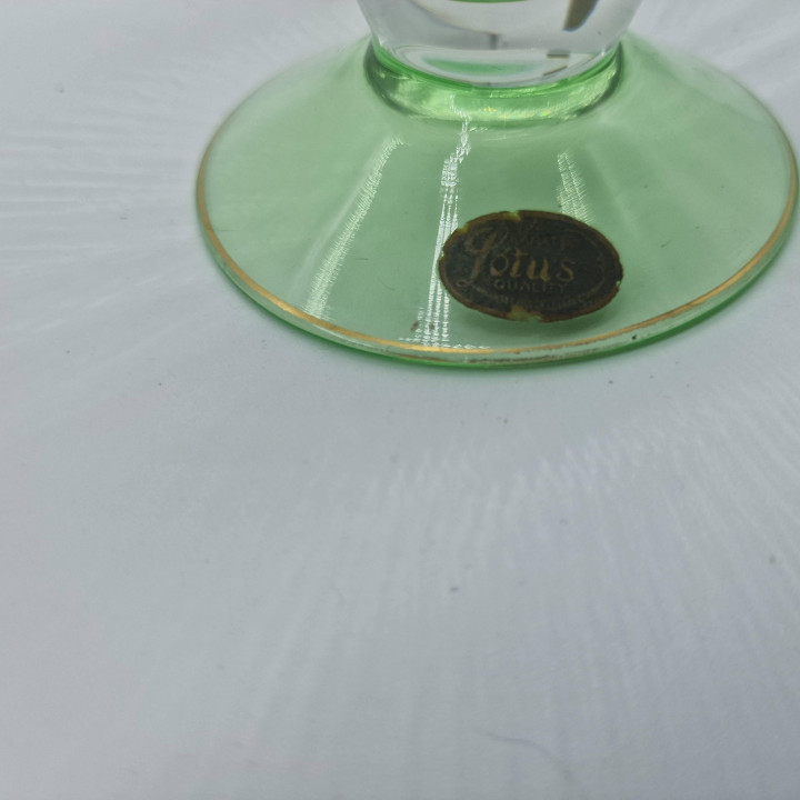 Lotus Uranium Glas met 22K Goud - Jaren 50 Mid-Century