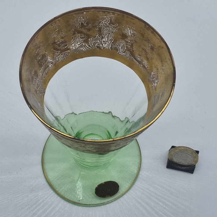 Урановое стекло Lotus Glass 22K золото - 1950-е