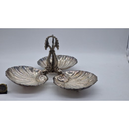 Centrotavola Neobarocco 1930 Metallo Argentato - Conchiglie
