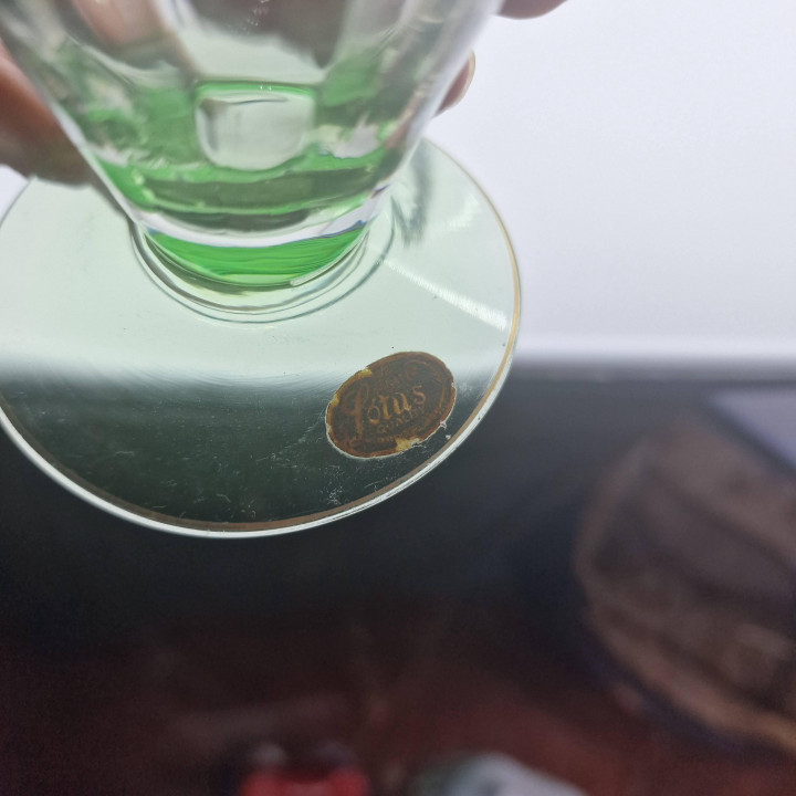 Lotus Uranium Glas met 22K Goud - Jaren 50 Mid-Century