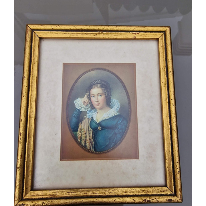 Lot de 6 Portraits Vintage en Cadres Dorés