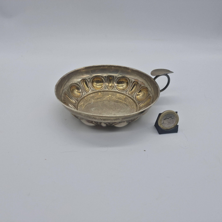 Antieke Spaanse 915 Zilveren Tastevin 1930 - Wijnproever