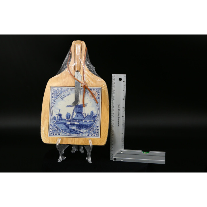 Доска для сыра Delft Blue с ножом - Голландский сувенир