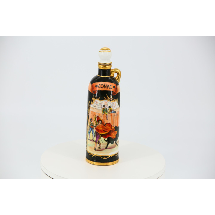 Vintage Spanische Keramik-Cognackaraffe - Alako Stierkampf-Dekor