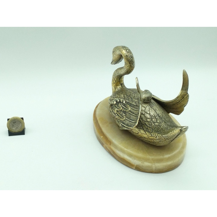 Suporte Cisne Vintage 1970 | Metal Dourado e Ónix